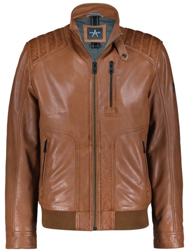 Leather jacket with drawstring - Grand